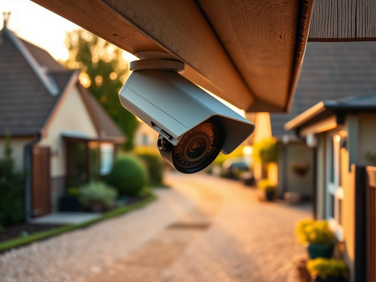 Example of an outdoor security camera on a countryside property